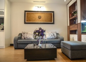 Bộ sofa thanh lịch với gam mầu nâu trắng