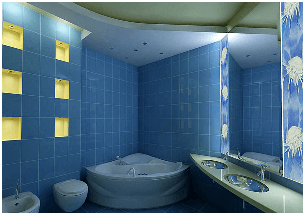 Chọn màu sơn xanh thẫm trong phòng tắm là cách đem thiên nhiên vào nhà và cũng dễ dàng lau rửa vì tông màu này sạch sẽ.