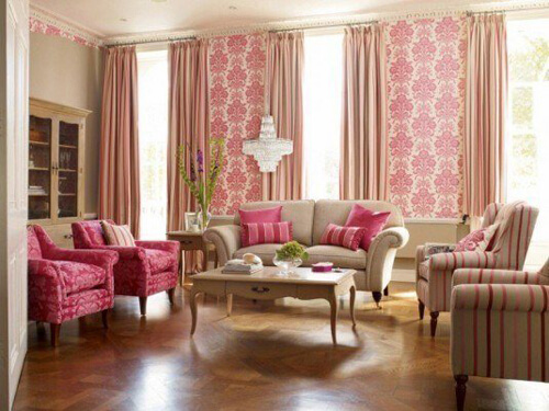Màu hồng đem lại cảm giác lãng mạn, nhẹ nhàng, nên được chọn là 1 trong những mẫu sơn chung cư đẹp.