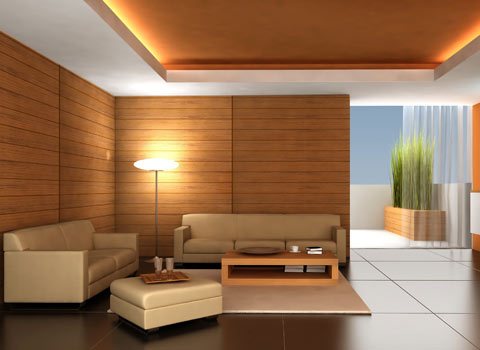 Nội thất phòng khách thiết kế nổi bật nhờ những họa tiết và cách sắp xếp hiệu quả và hợp lý.