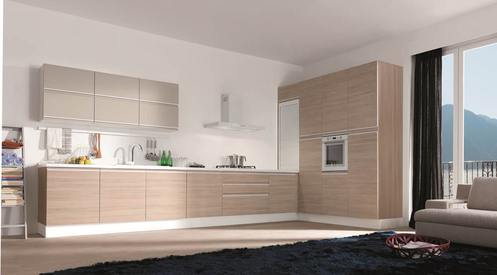 Cải tạo sửa chữa nhà chung cư với không gian bếp, thiết kế hệ tủ bếp được thiết kế đơn giản, tích hợp đầy đủ những công năng cần thiết cho việc nội trợ.