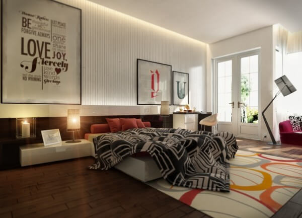 Mẫu thiết kế phòng ngủ đẹp, ấm cúng hơn với sắc màu và họa tiết.