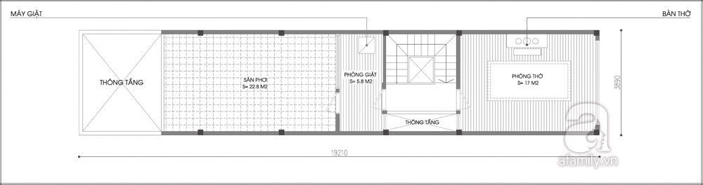 Mặt bằng tư vấn sửa nhà phố với tầng tum.