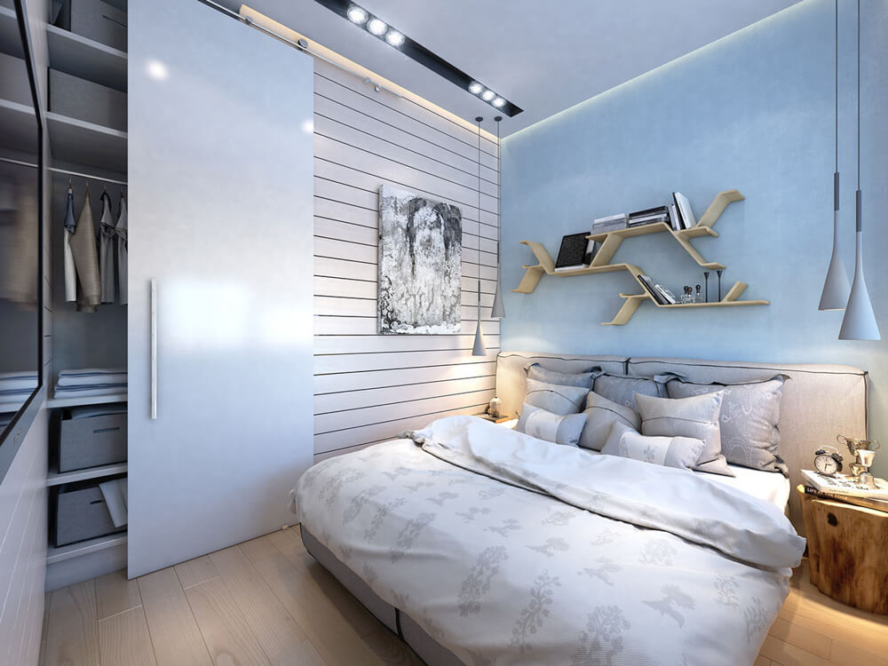 Thiết kế nội thất nhà chung cư, với 2 phòng ngủ sử dụng tone màu tươi trẻ, tràn ngập ánh sáng.