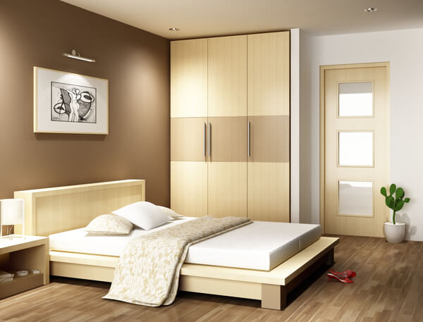 Thiết kế nhà cấp 4, với Phòng ngủ master với màu sắc sang trọng hiện đại.