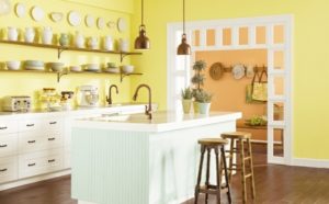 màu sơn nhà bếp đẹp với sắc vàng