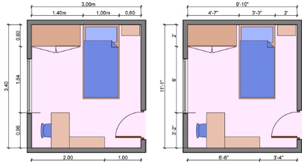 Diện tích phòng dành cho bé trước tuổi đi học khoảng 10m2