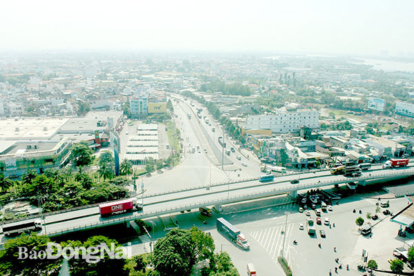 TP.Biên Hòa là nơi có nhiều dự án được triển khai trong năm 2021. Trong ảnh: Một góc của TP.Biên Hòa. Ảnh: Hương Giang