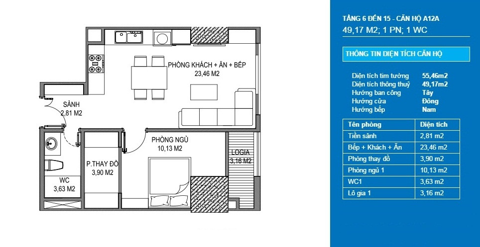 căn hộ a12a officetel chung cư sunshine center