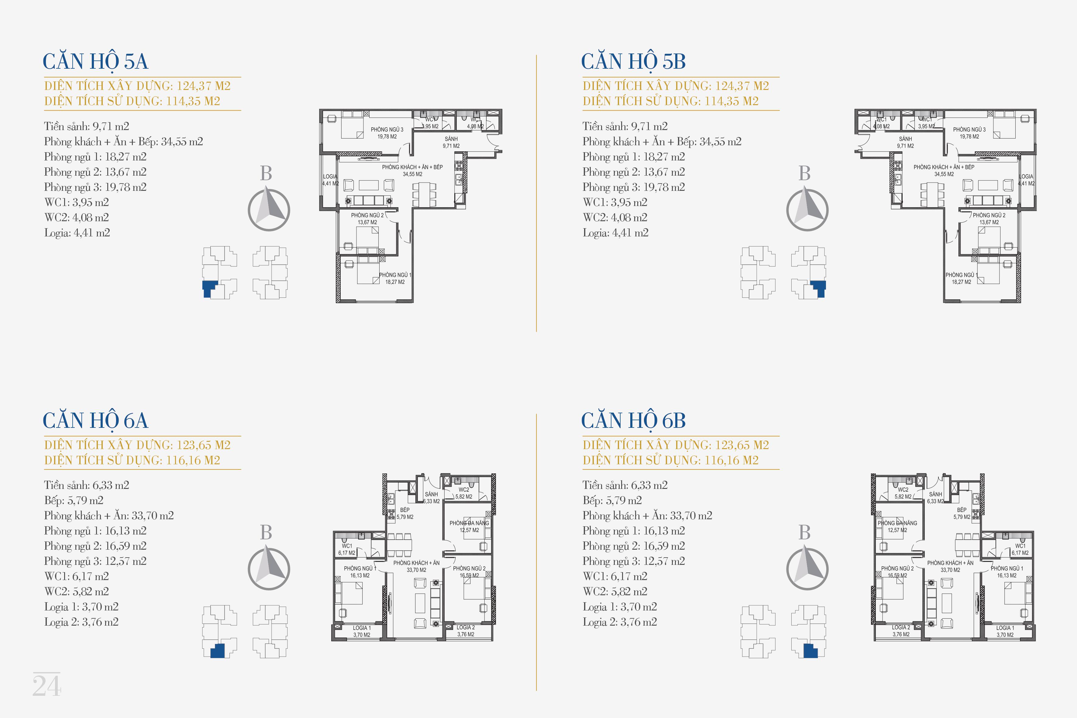 thiết kế căn hộ chung cư sunshine center căn 5a, 5b, 6a, 6b