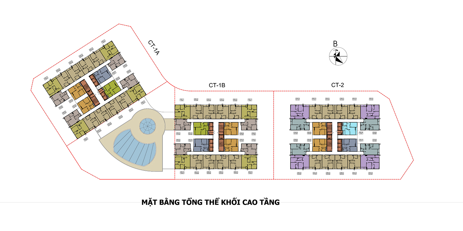 mặt bằng tổng thể chung cư hateco apollo xuân phương