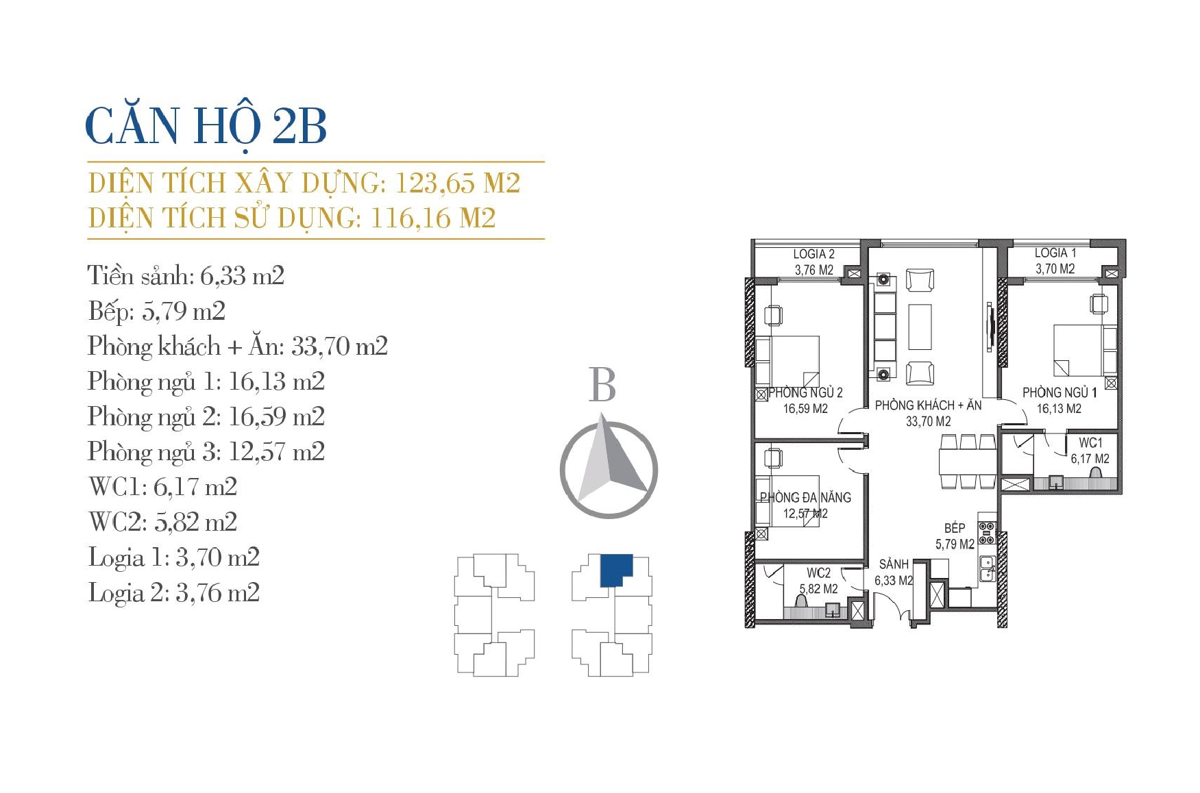 thiết kế căn hộ 2b chung cư sunshine center