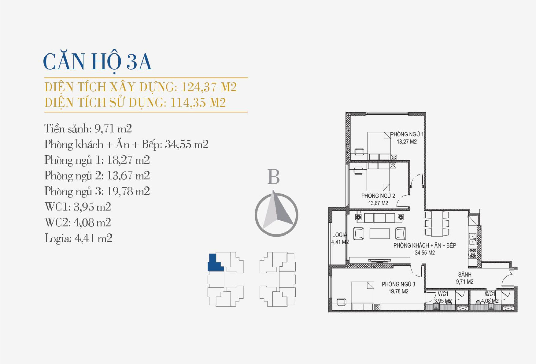 thiết kế căn hộ 3a chung cư sunshine center