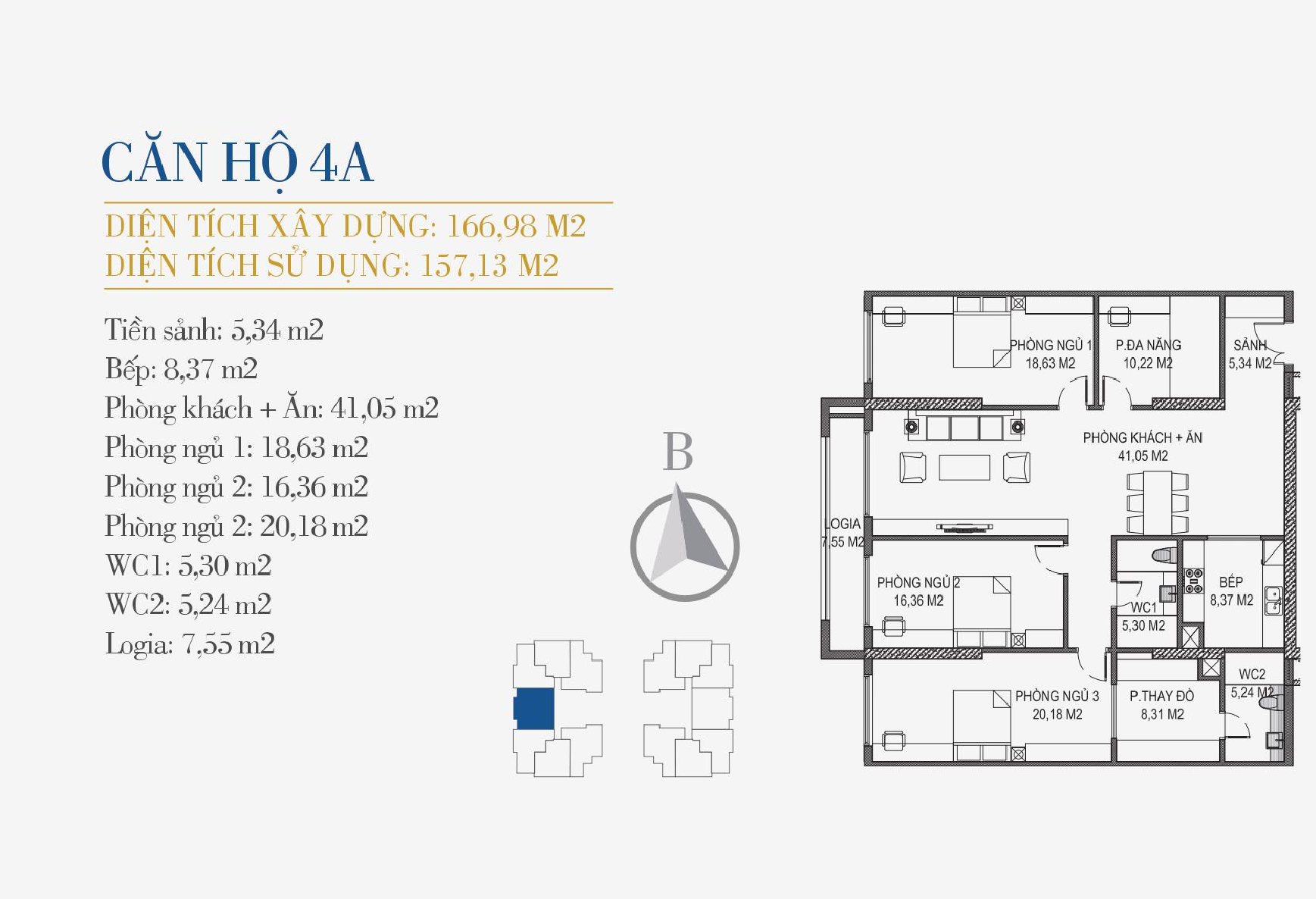 thiết kế căn hộ 4a chung cư sunshine center