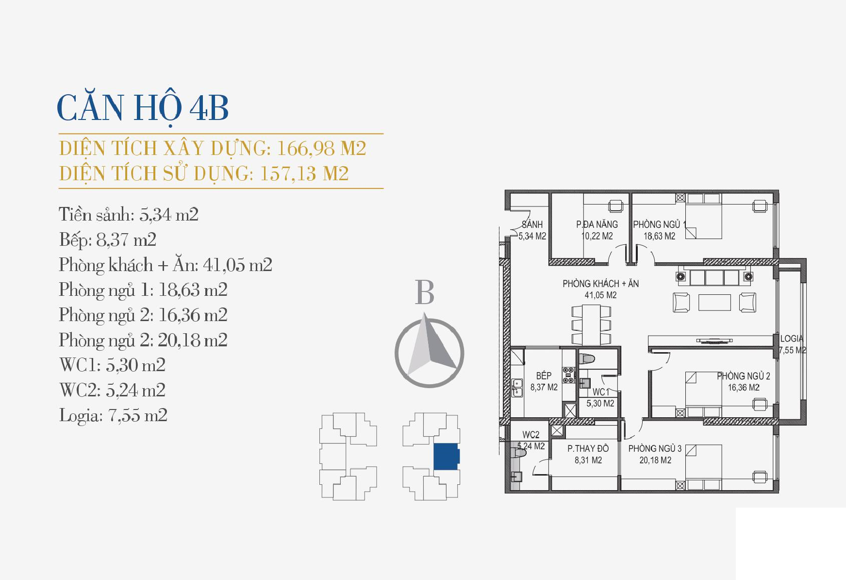 thiết kế căn hộ 4b chung cư sunshine center