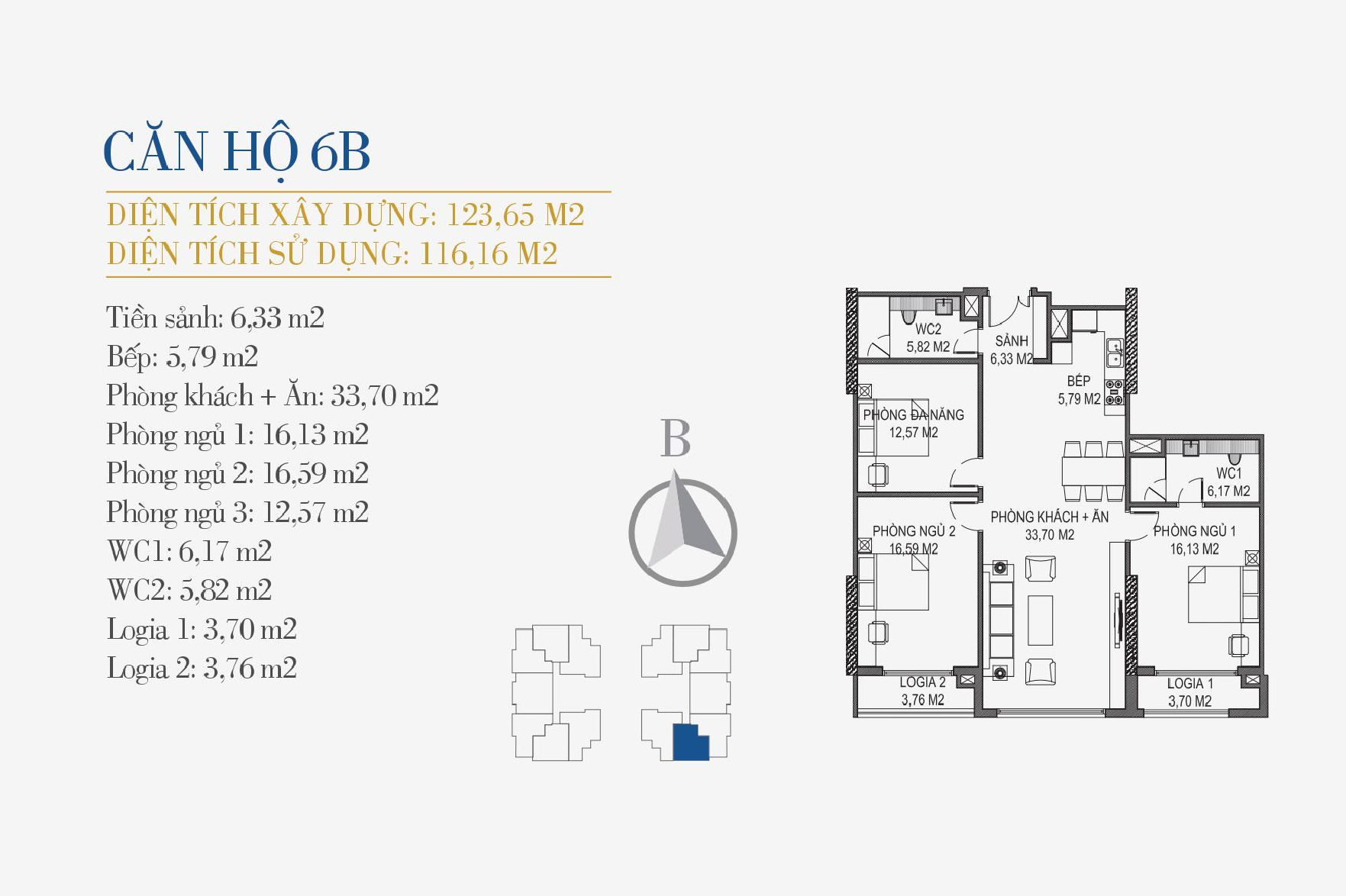 thiết kế căn hộ 6b chung cư sunshine center