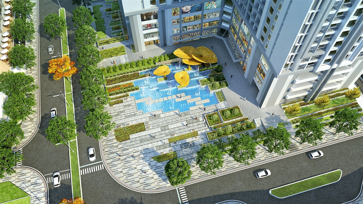 quảng trường nước dự án goldmark city