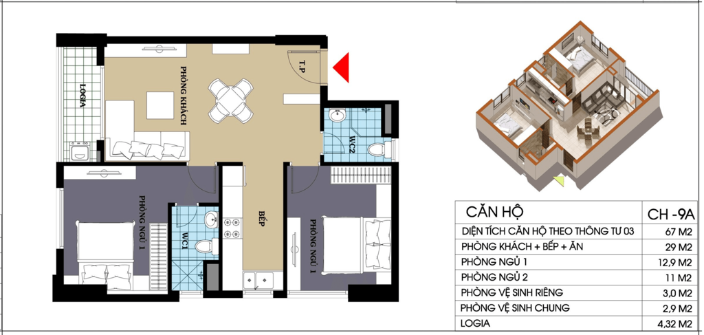 căn hộ 67 m2 chung cư @home