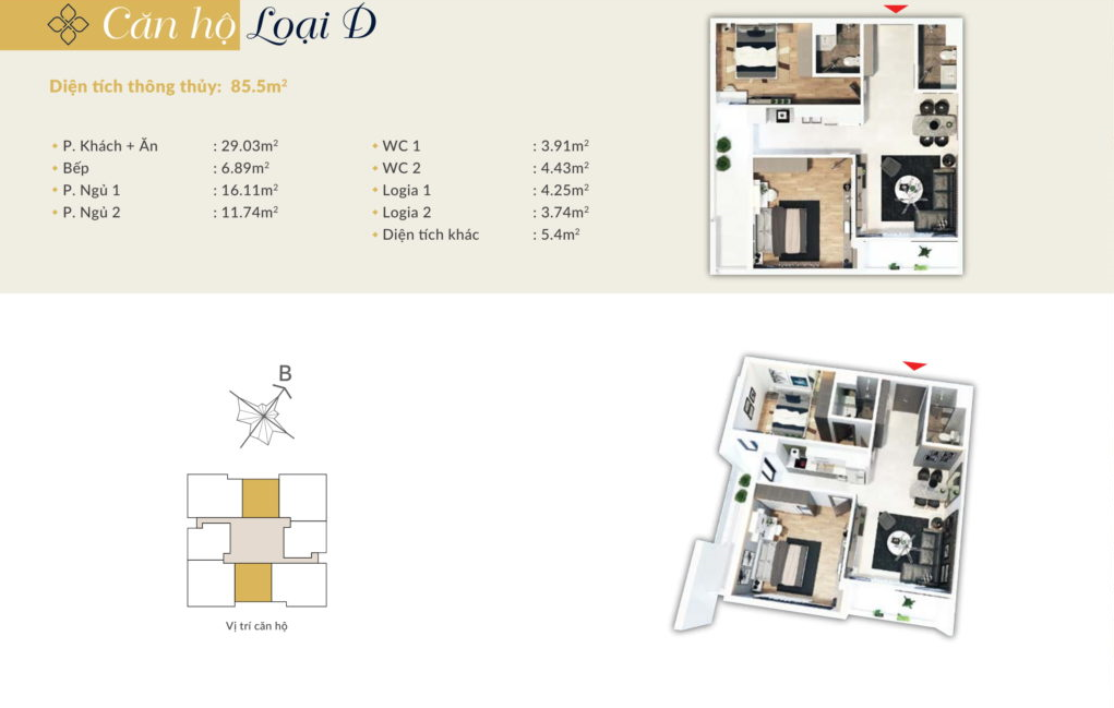 chung cư bohemia residence căn hộ d