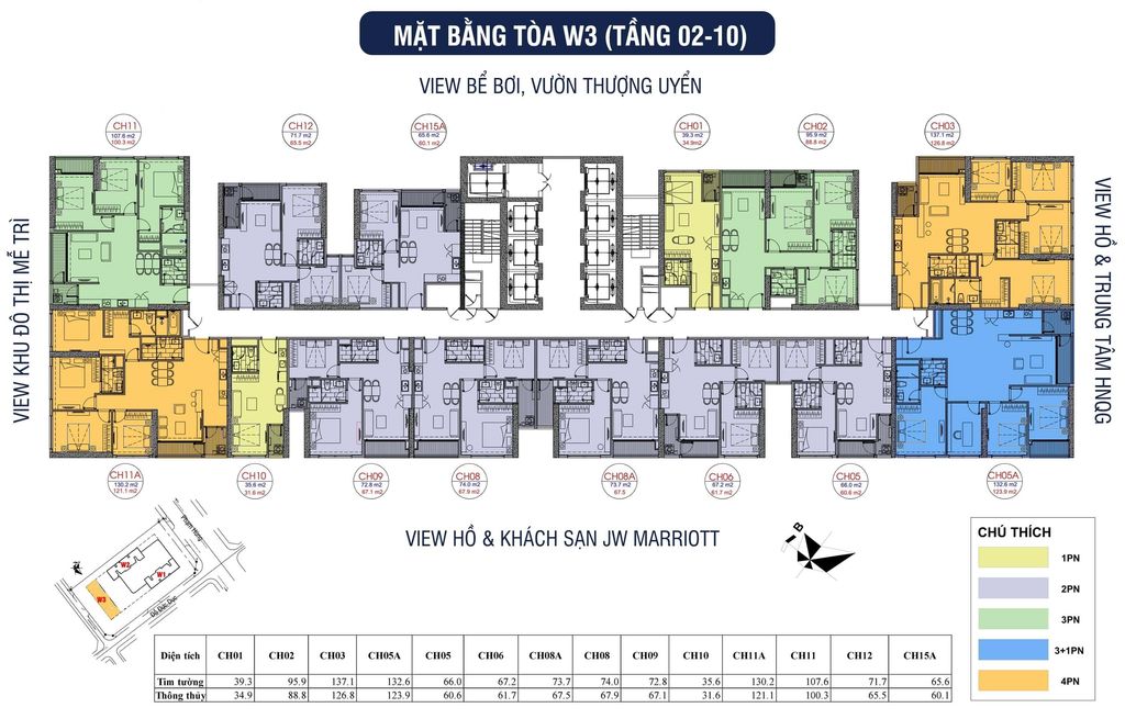 mặt bằng vinhomes west point tòa w3