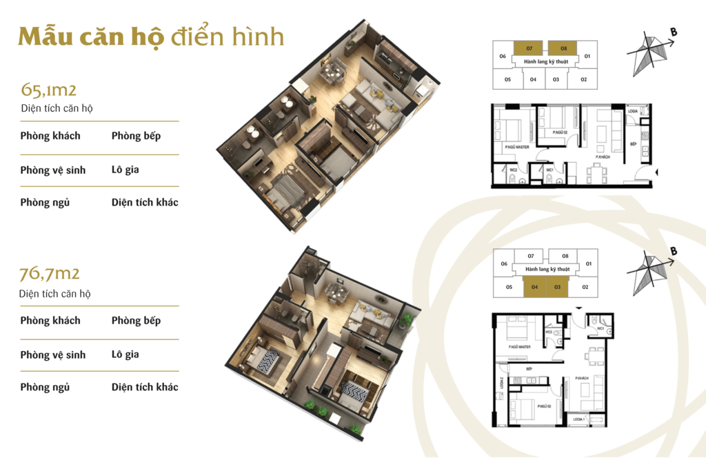 thiết kế căn hộ 2 ngủ chung cư the terra hào nam