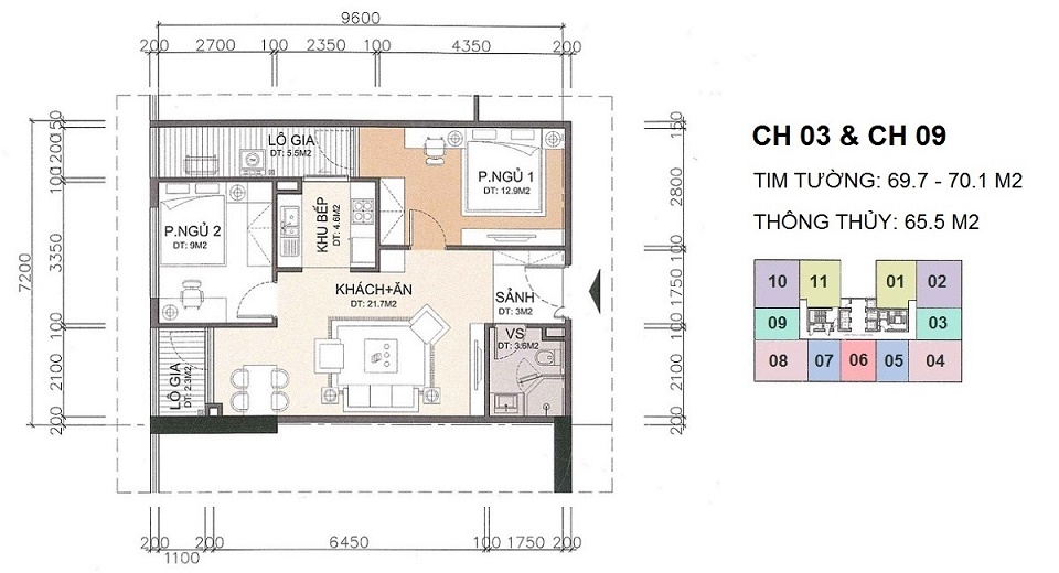 thiết kế căn hộ 65 m2 chung cư a10 nam trung yên
