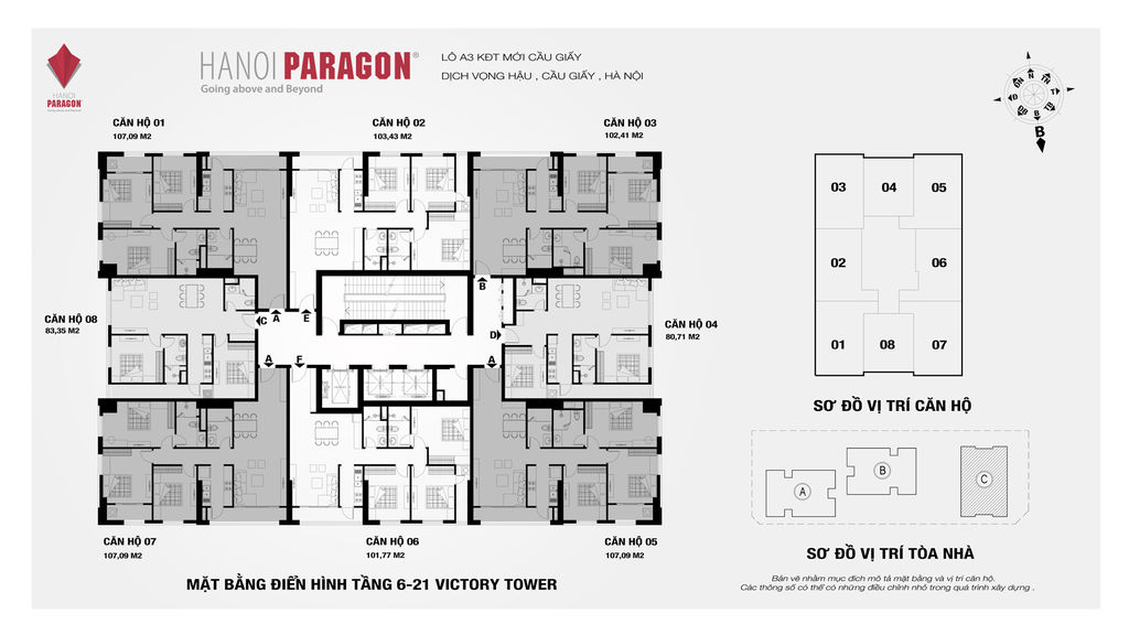 mặt bằng hà nội paragon tòa c tầng 6-21