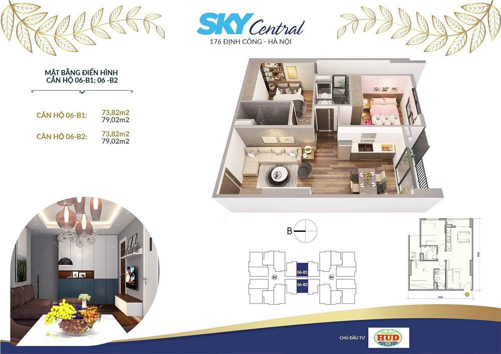 thiết kế căn hộ tòa b chung cư sky central