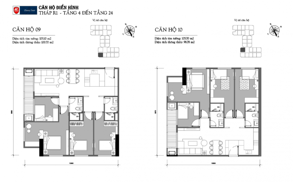 thiết kế căn hộ chung cư florence tower trần hữu dực