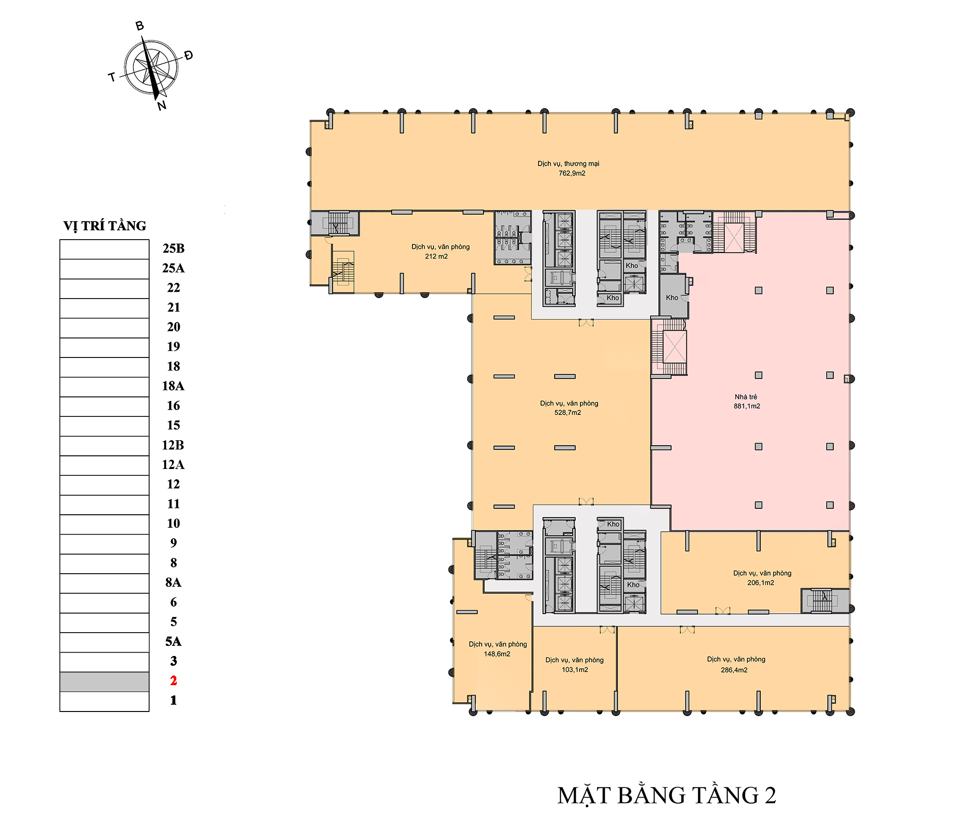 mặt bằng tầng 2 chung cư florence tower