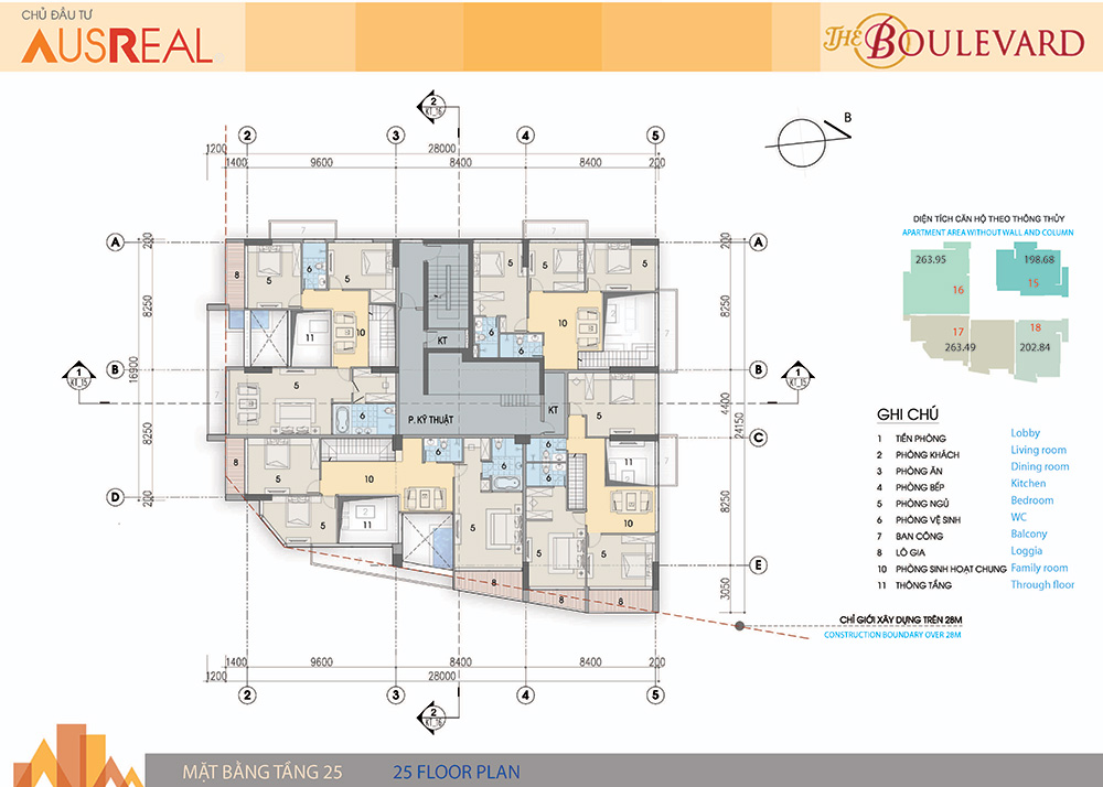 mặt bằng chung cư the boulevard tầng 24,25