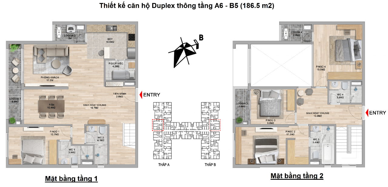 Thiết kế căn hộ duplex The Zei Mỹ Đình