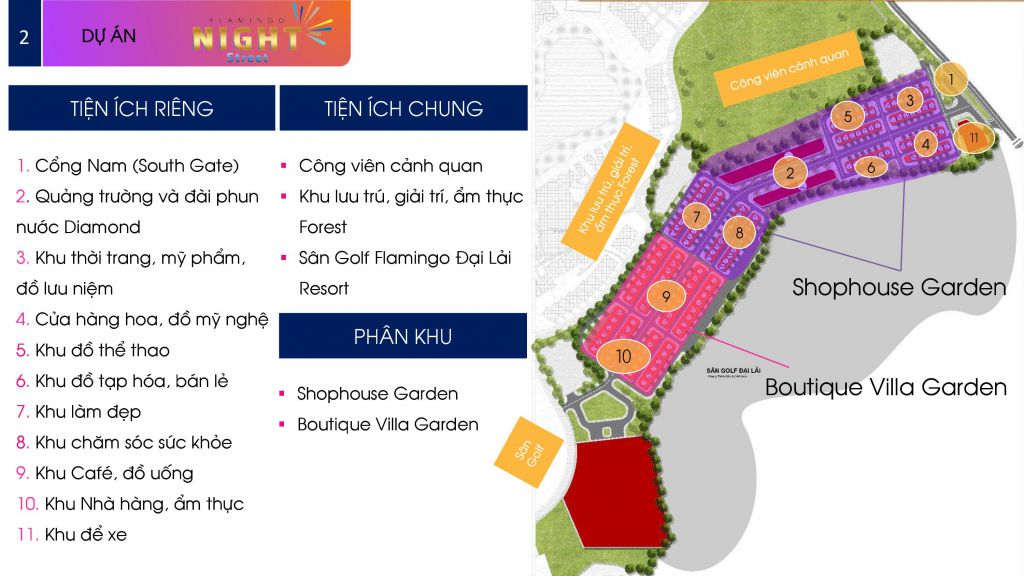 tiện ích shophouse flamingo night street