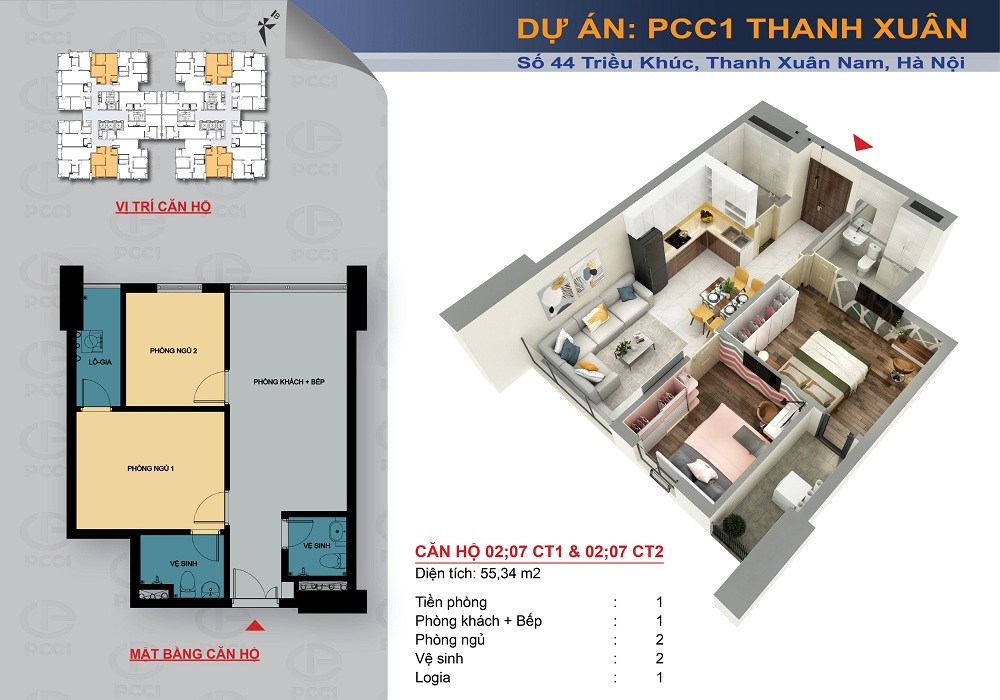 thiết kế căn hộ chung cư pcc1 thanh xuân