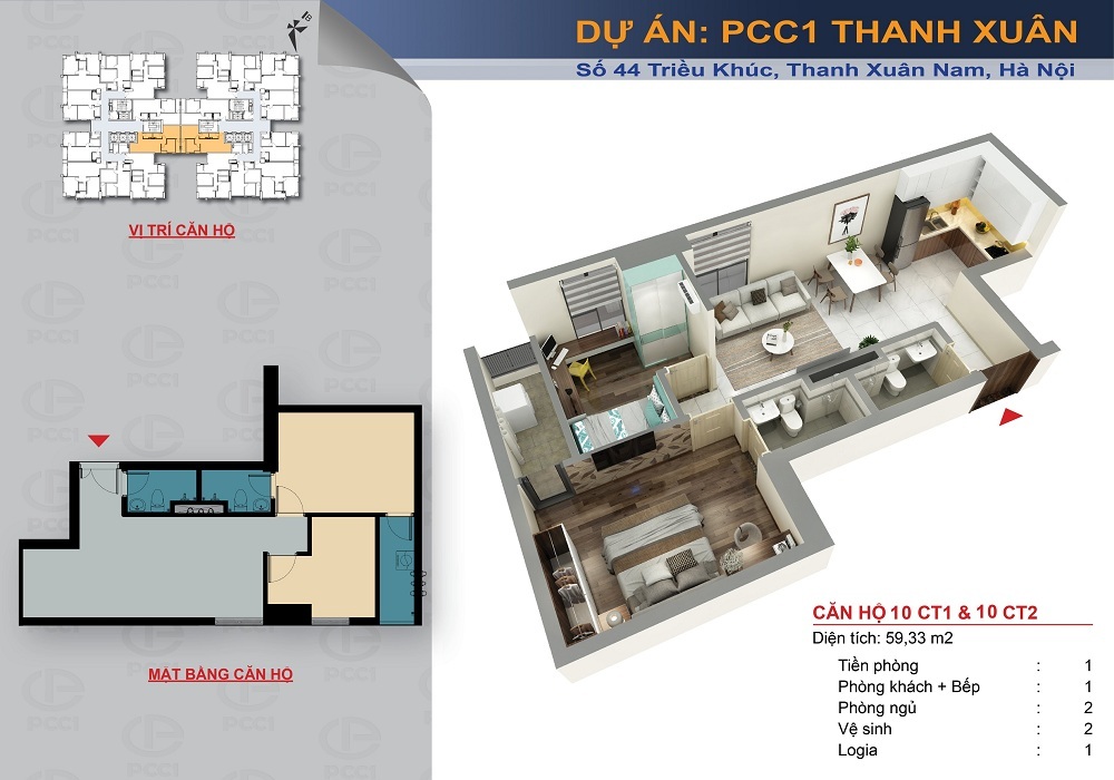 thiết kế căn hộ chung cư pcc1 thanh xuân