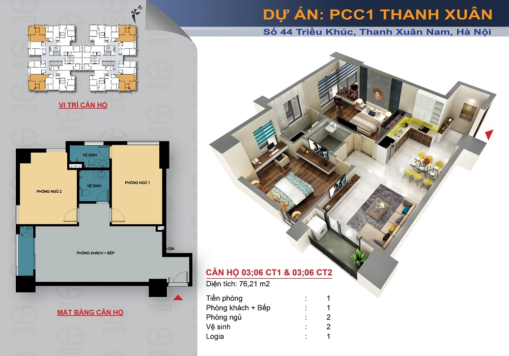 thiết kế căn hộ chung cư pcc1 thanh xuân