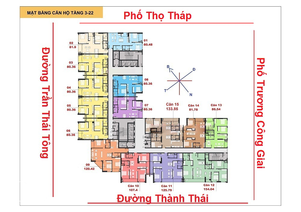 mặt bằng chung cư the park home cầu giấy