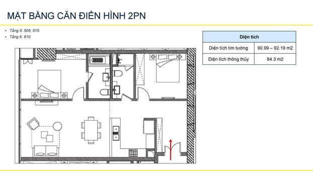 căn hộ 2 ngủ lancaster núi trúc