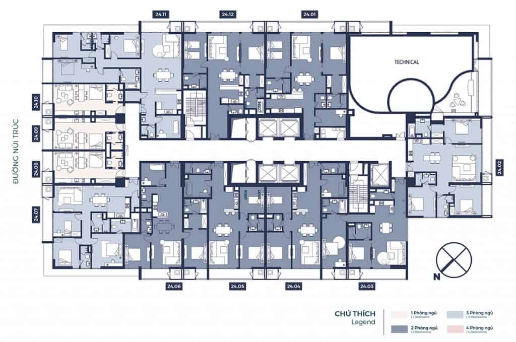 mặt bằng chung cư lancaster núi trúc tầng 24