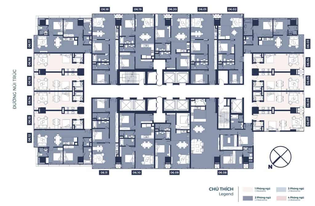 mặt bằng chung cư lancaster núi trúc tầng 6