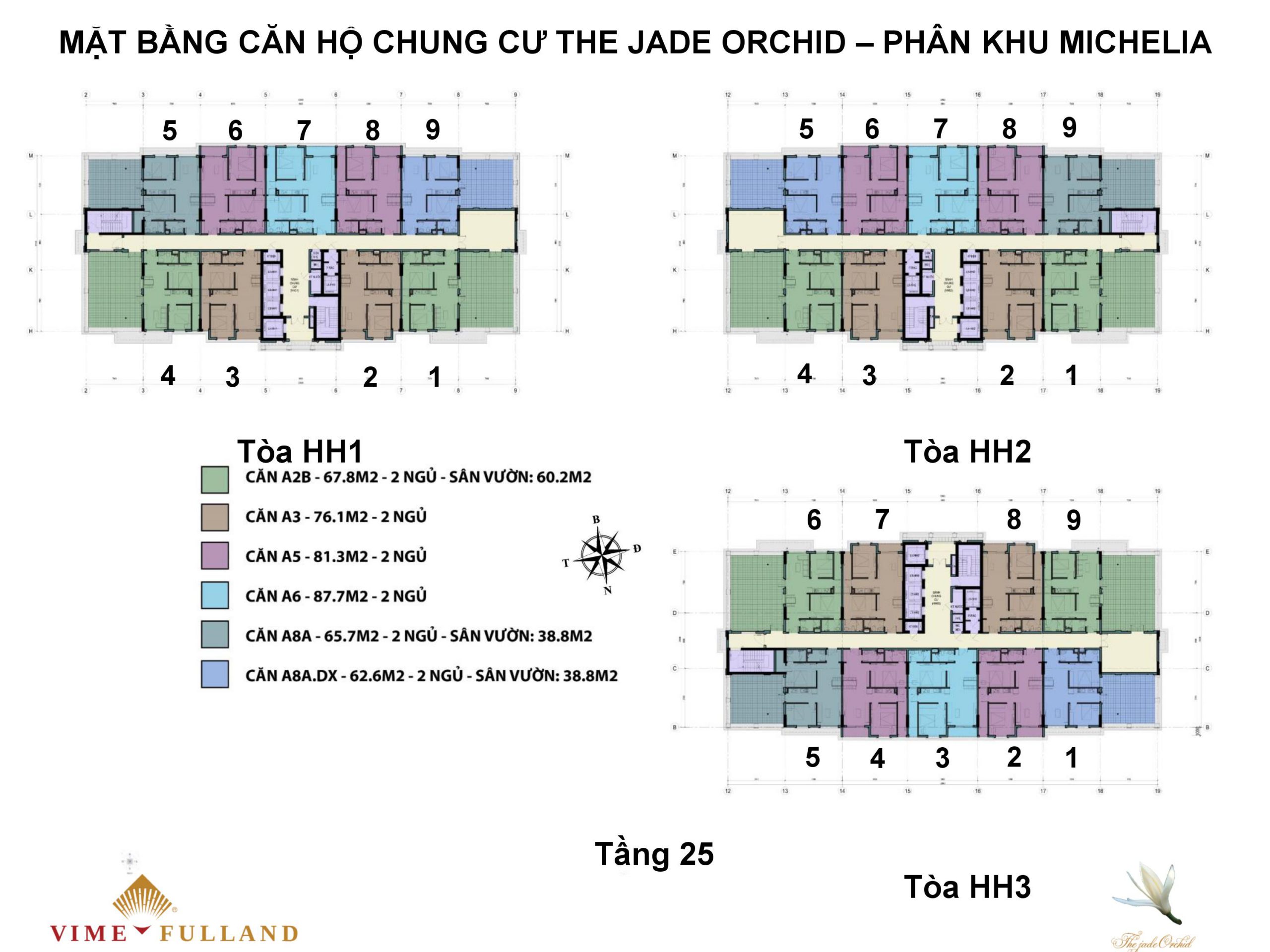 mặt bằng chung cư the jade orchi tầng 25