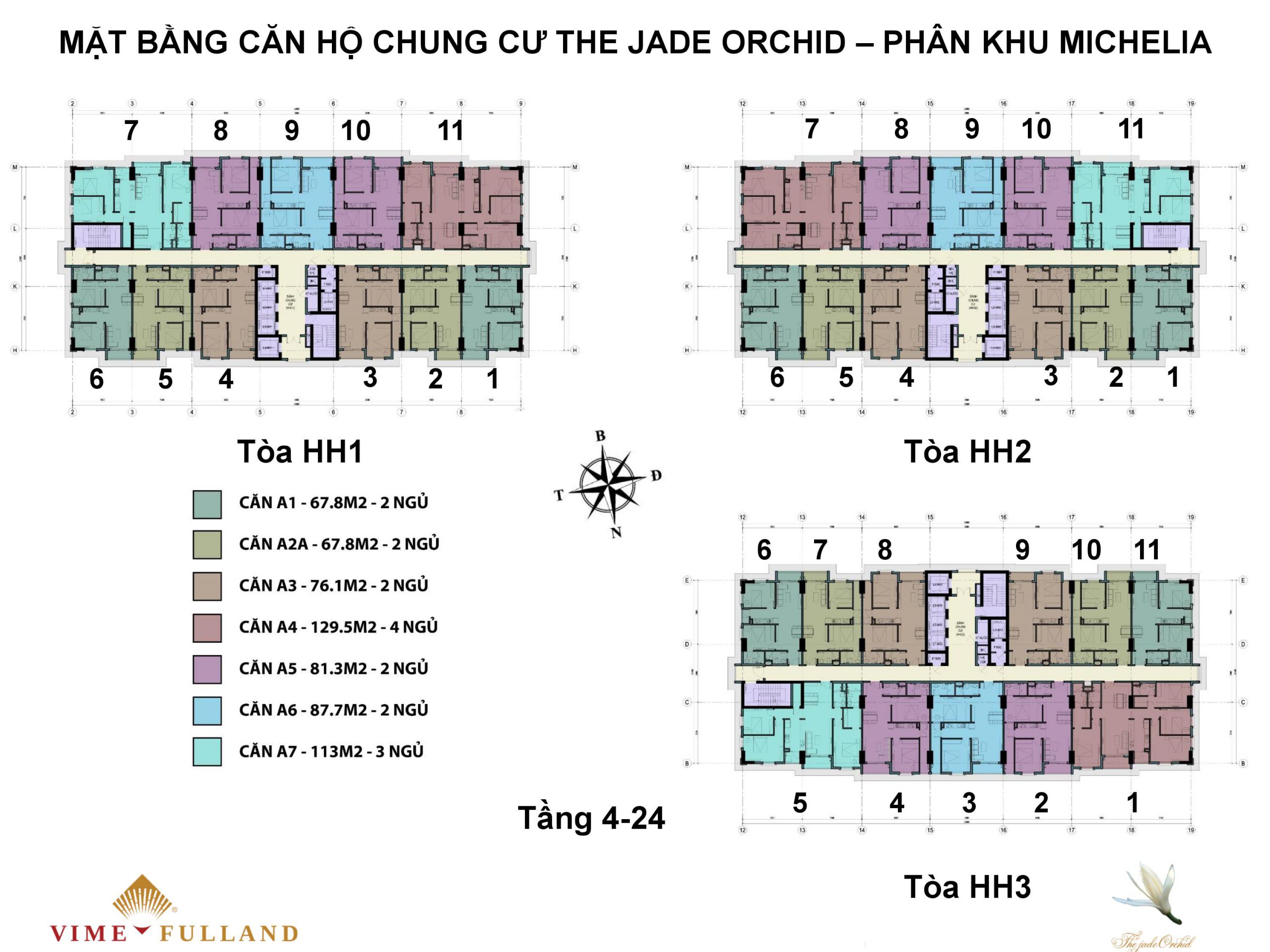 mặt bằng chung cư the jade orchi tầng 4 - 24