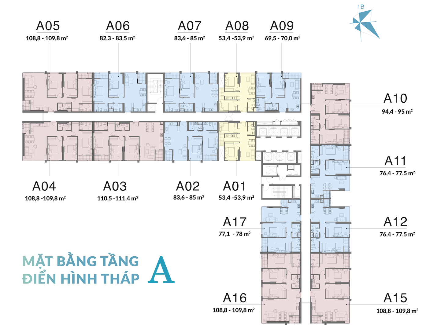 mặt bằng tòa a mipec rubik 360