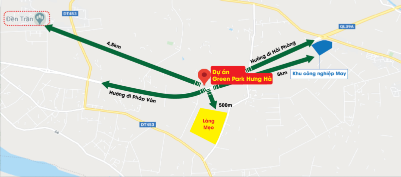 vị trí dự án green park hưng hà