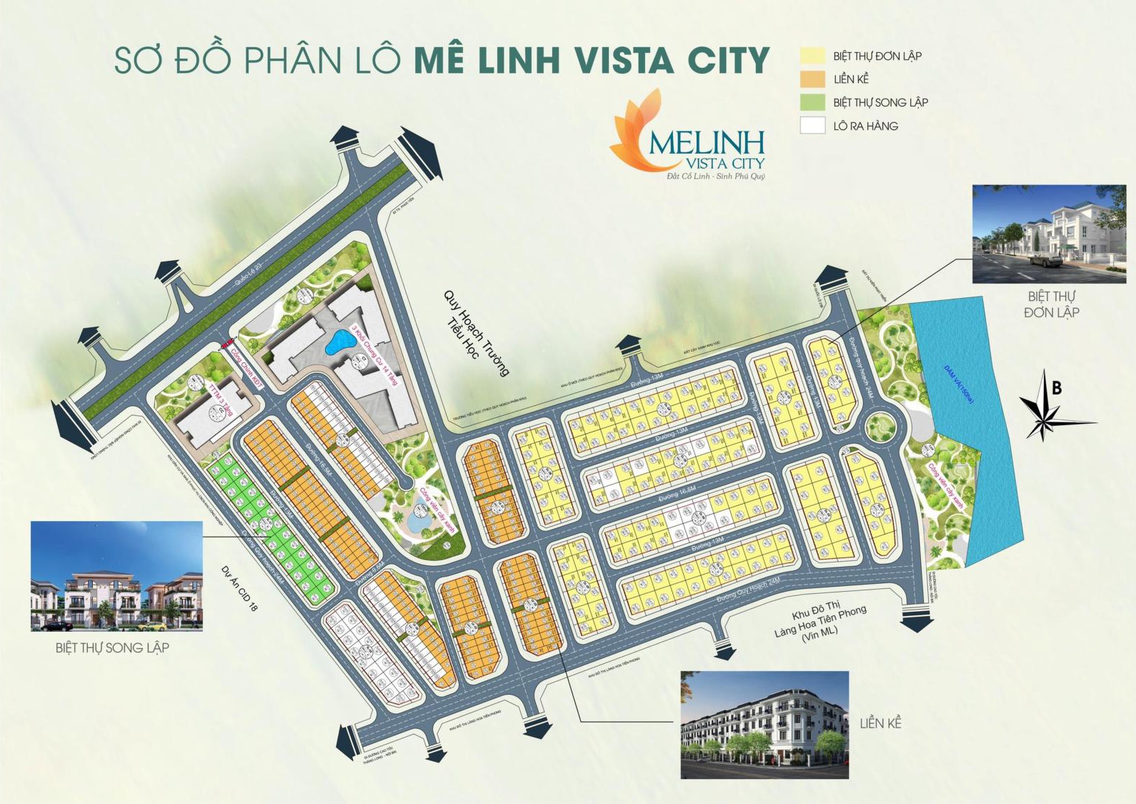 mặt bằng dự án mê linh vista city