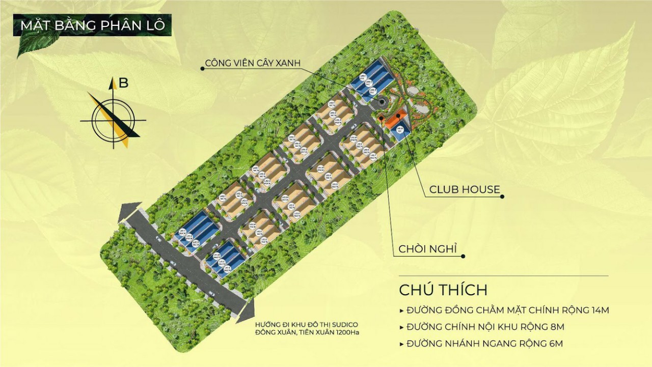 mặt bằng dự án hòa lạc charm villas