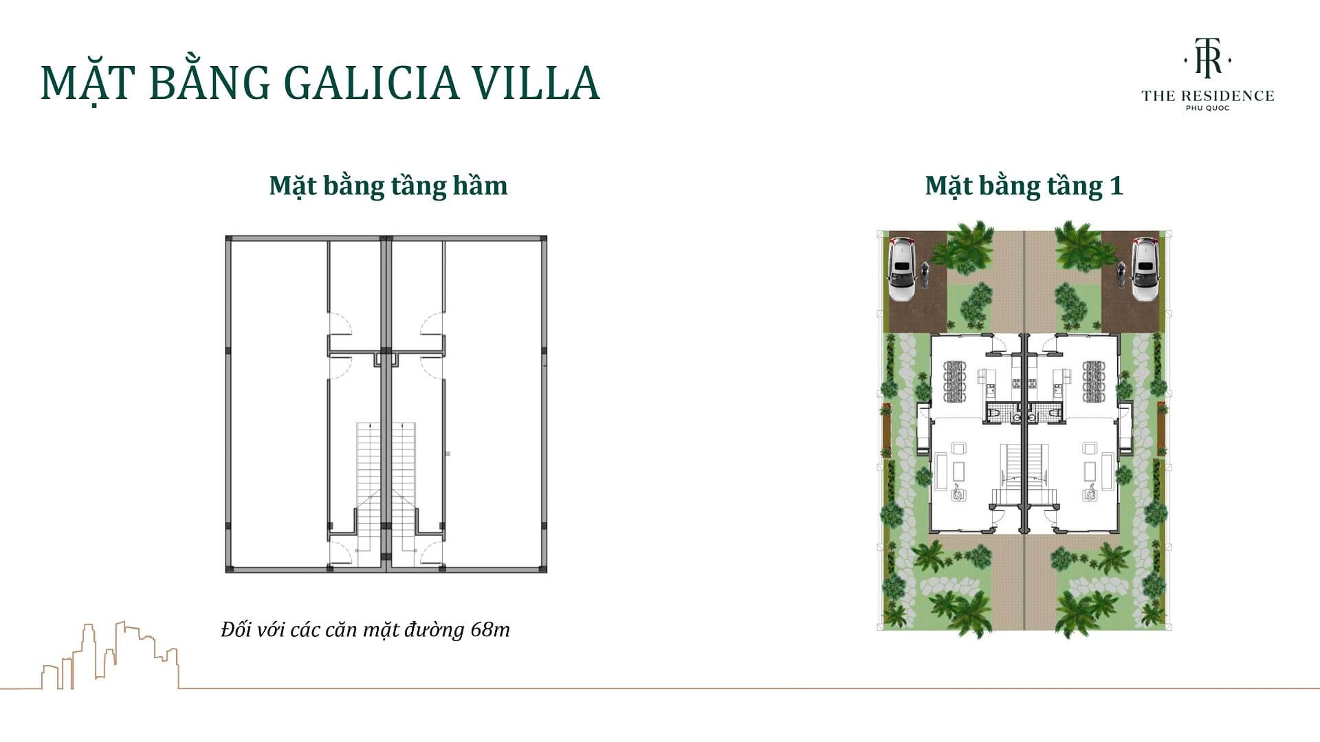 mặt bằng biệt thự galicia