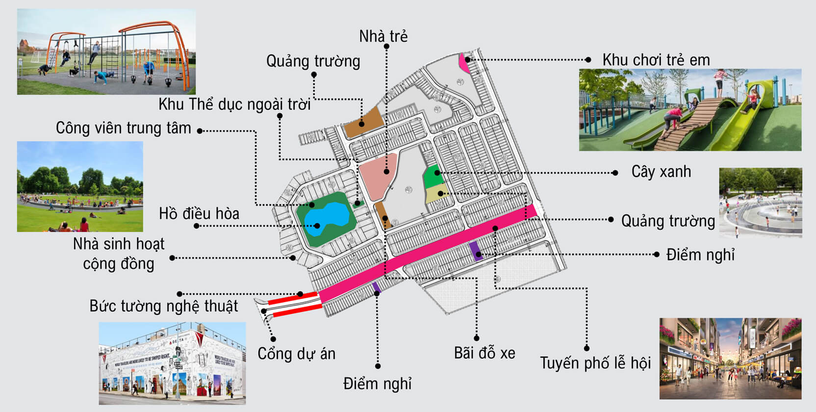 tiện ích dự án kosy city beat thái nguyên