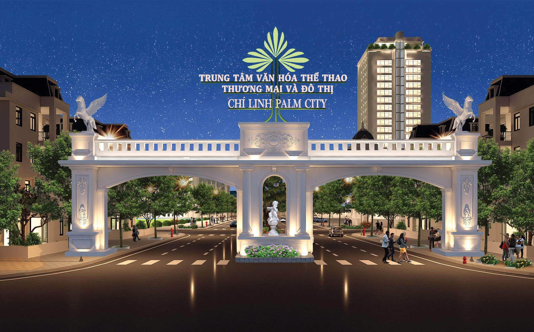 cổng chào dự án chí linh palm city