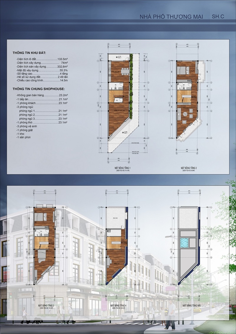 thiết kế shophouse mẫu 1